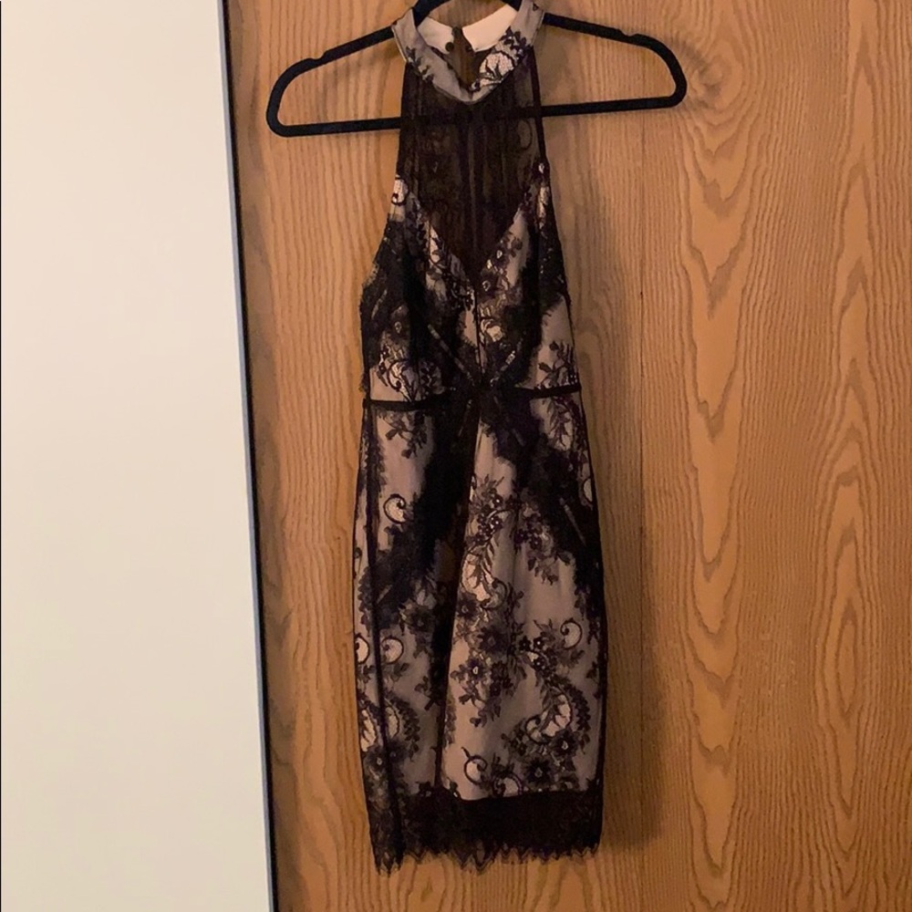 Lace Nude and Black Dress